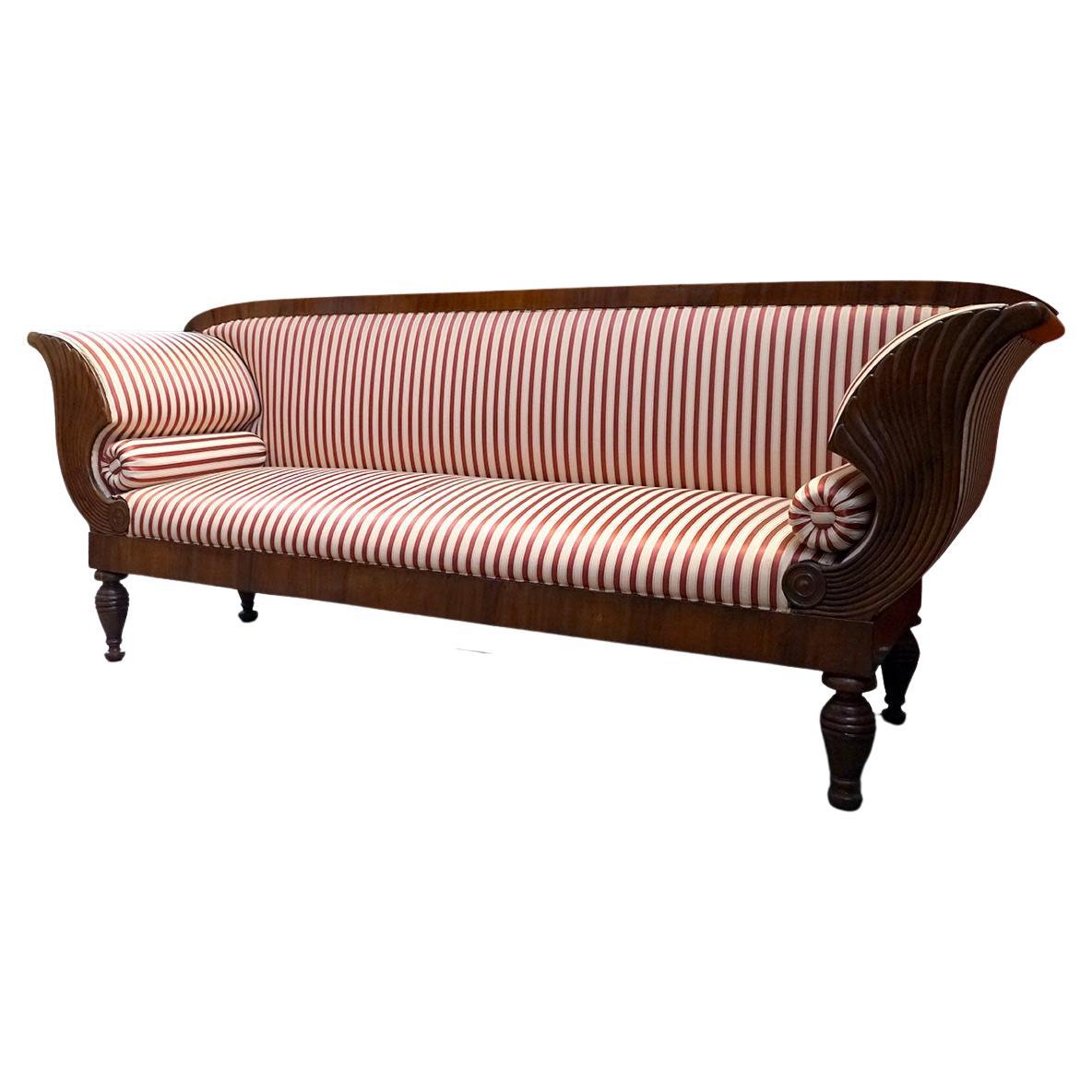 Biedermaier Style Sofa in Walnut For Sale