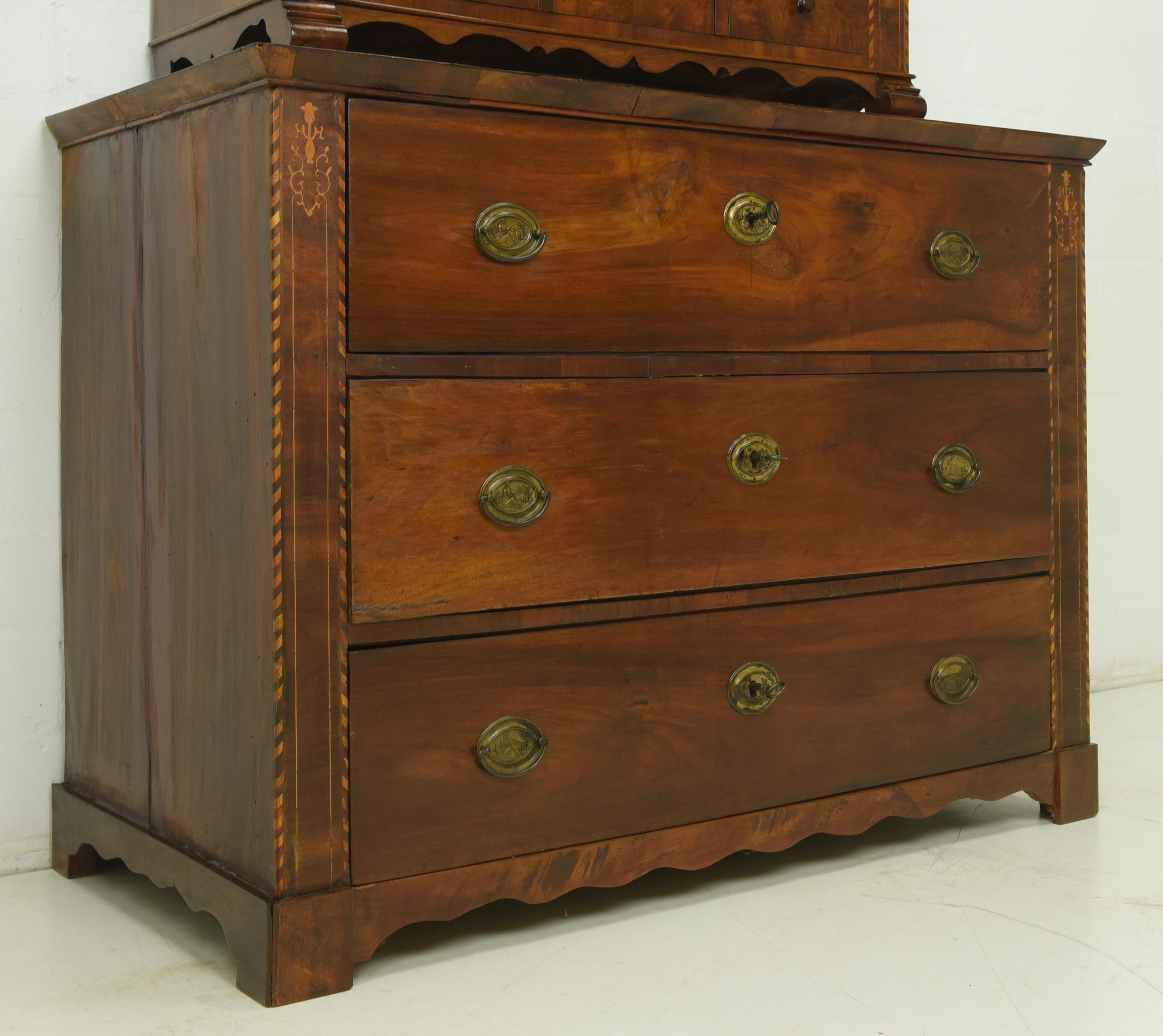 Biedermeier Anno Buffet Cabinet / Top Chest of Drawers in Walnut, 1808 6