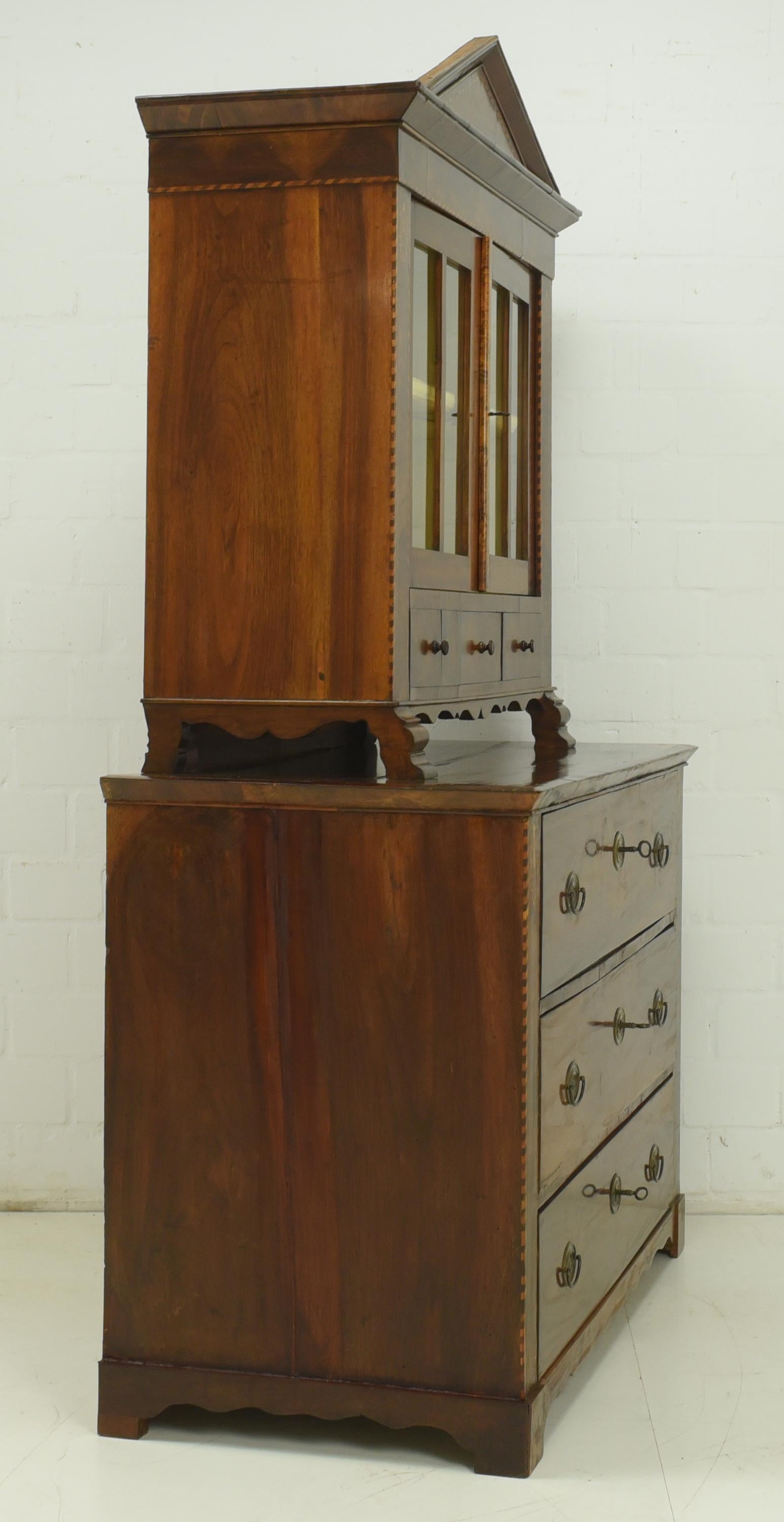 Biedermeier Anno Buffet Cabinet / Top Chest of Drawers in Walnut, 1808 3