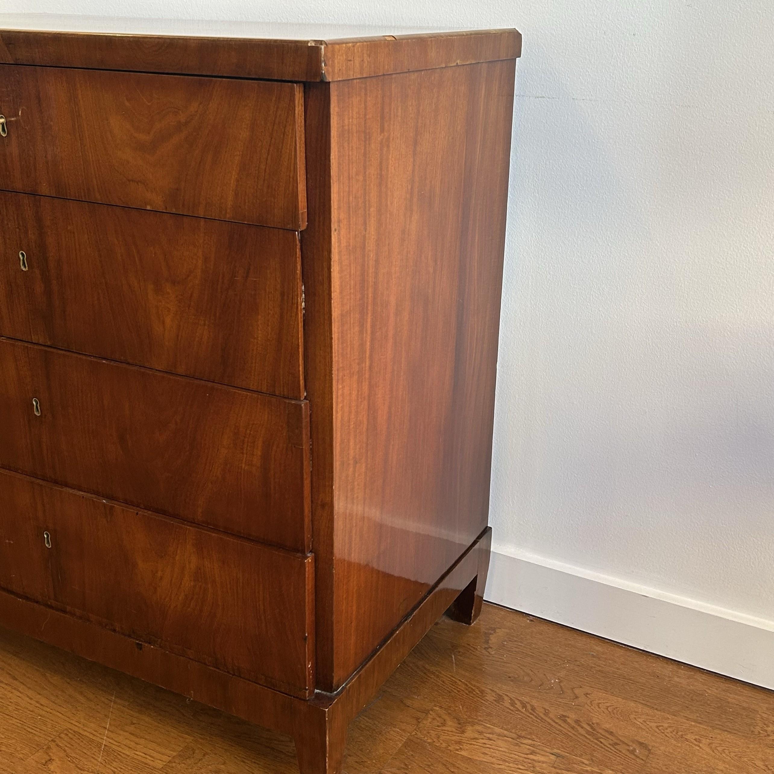 Cassettiera d'epoca Biedermeier fine '800 In condizioni buone in vendita a Hudson, NY