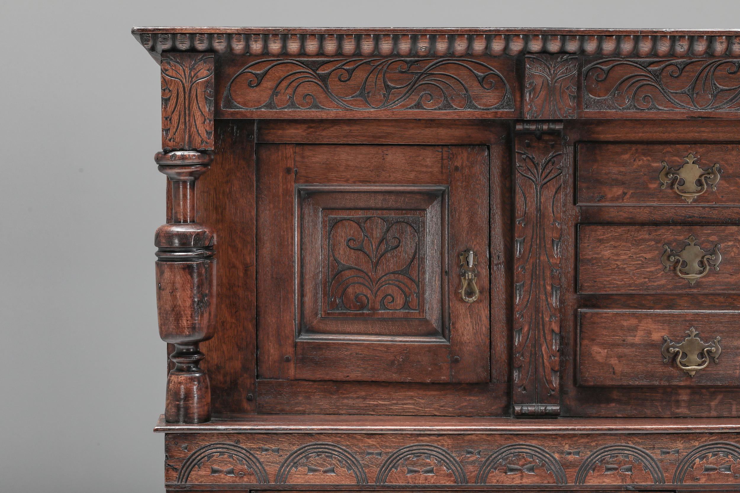 Wood Biedermeier Antique High Board, 1840's, Germany, Empire Style, Rococo, 1840s For Sale