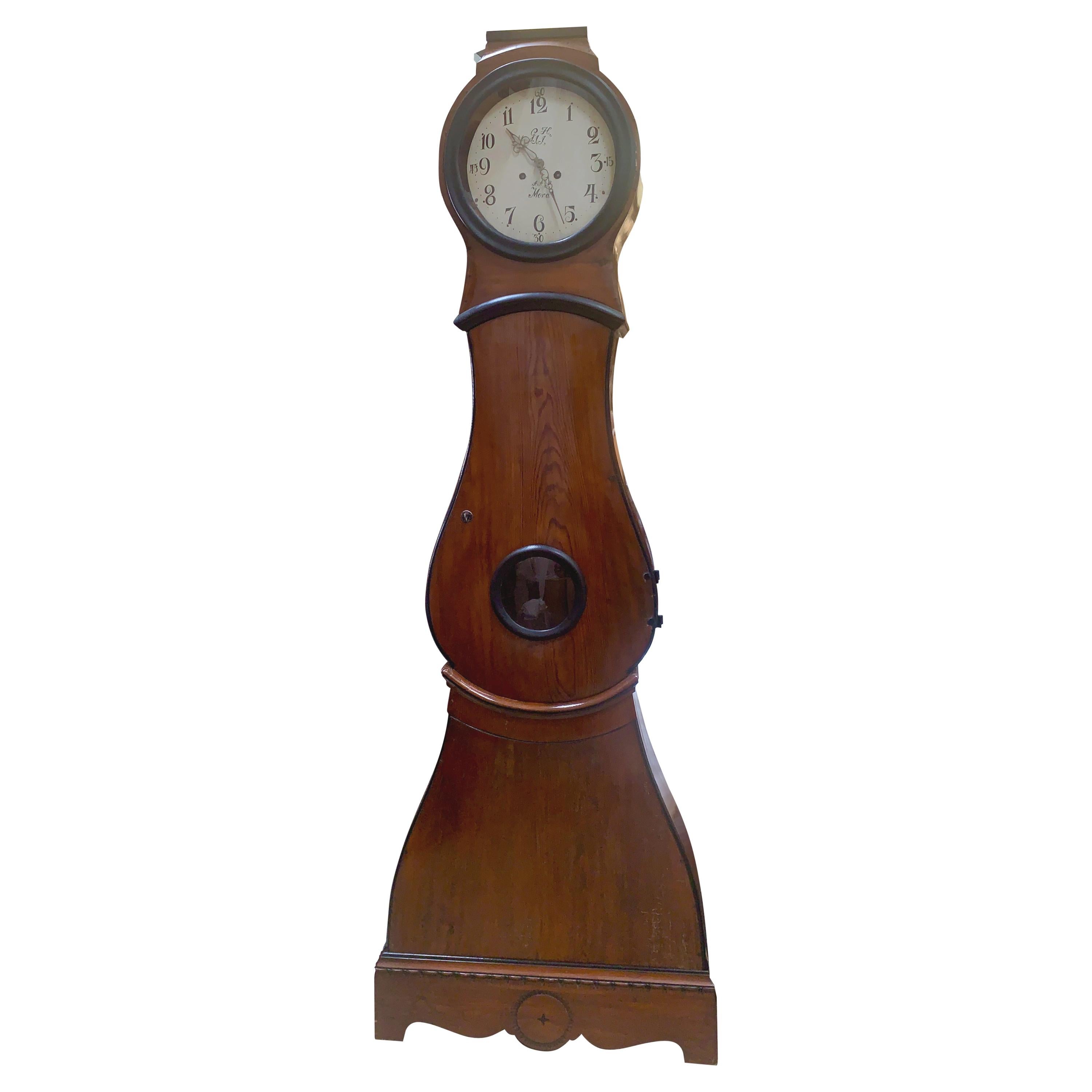 Biedermeier Antique Mora Clock Swedish Natural French Polish 1800s 210cm