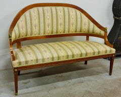Biedermeier Antique Swedish Barrel sofa Couch Empire 2-3 Seat Golden Birch