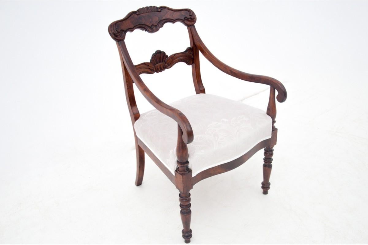 Biedermeier armchairs, Western Europe, circa 1860.
The furniture is in very good condition, after professional renovation, the seats and backrests have been covered with a new velvet fabric.

Dimensions: Height 90 cm, height of the seat. 45 cm,