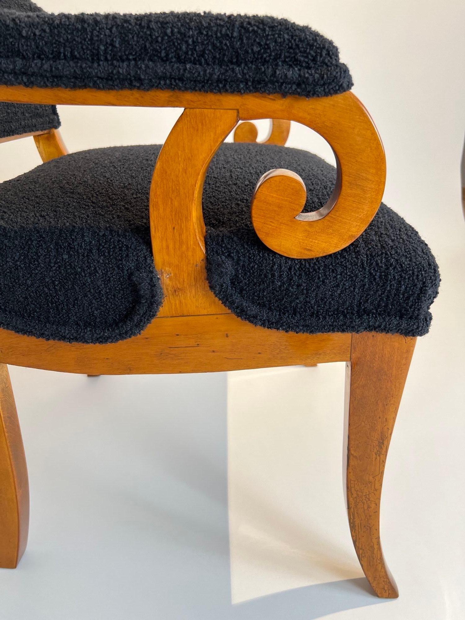 Fauteuil Biedermeier, Beeche massif, Boucle noire, Allemagne du Sud vers 1830 en vente 3