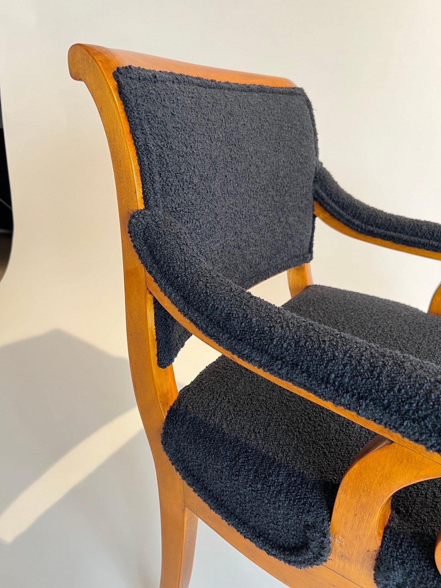 Fauteuil Biedermeier, Beeche massif, Boucle noire, Allemagne du Sud vers 1830 en vente 4