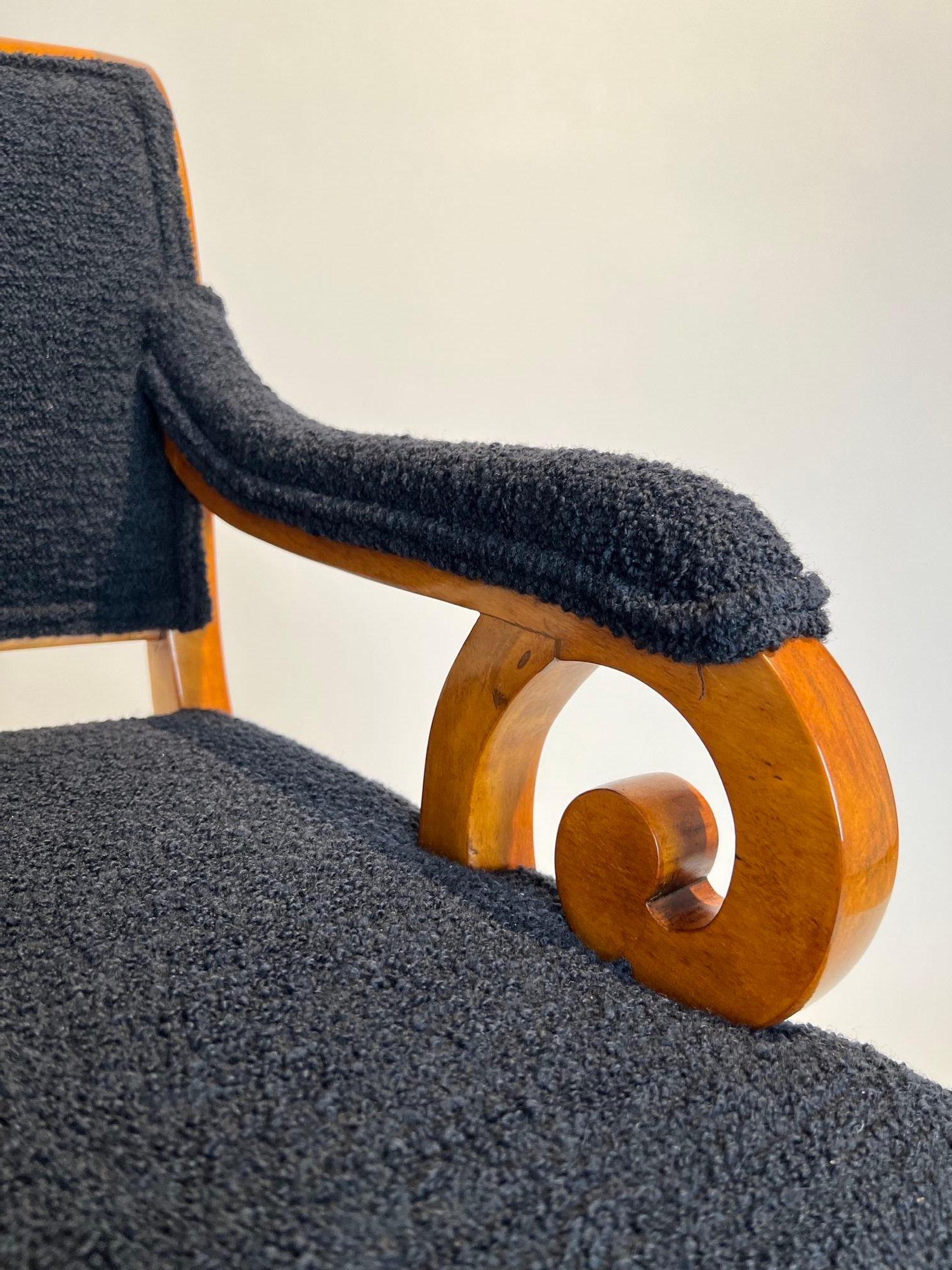 Fauteuil Biedermeier, Beeche massif, Boucle noire, Allemagne du Sud vers 1830 en vente 6