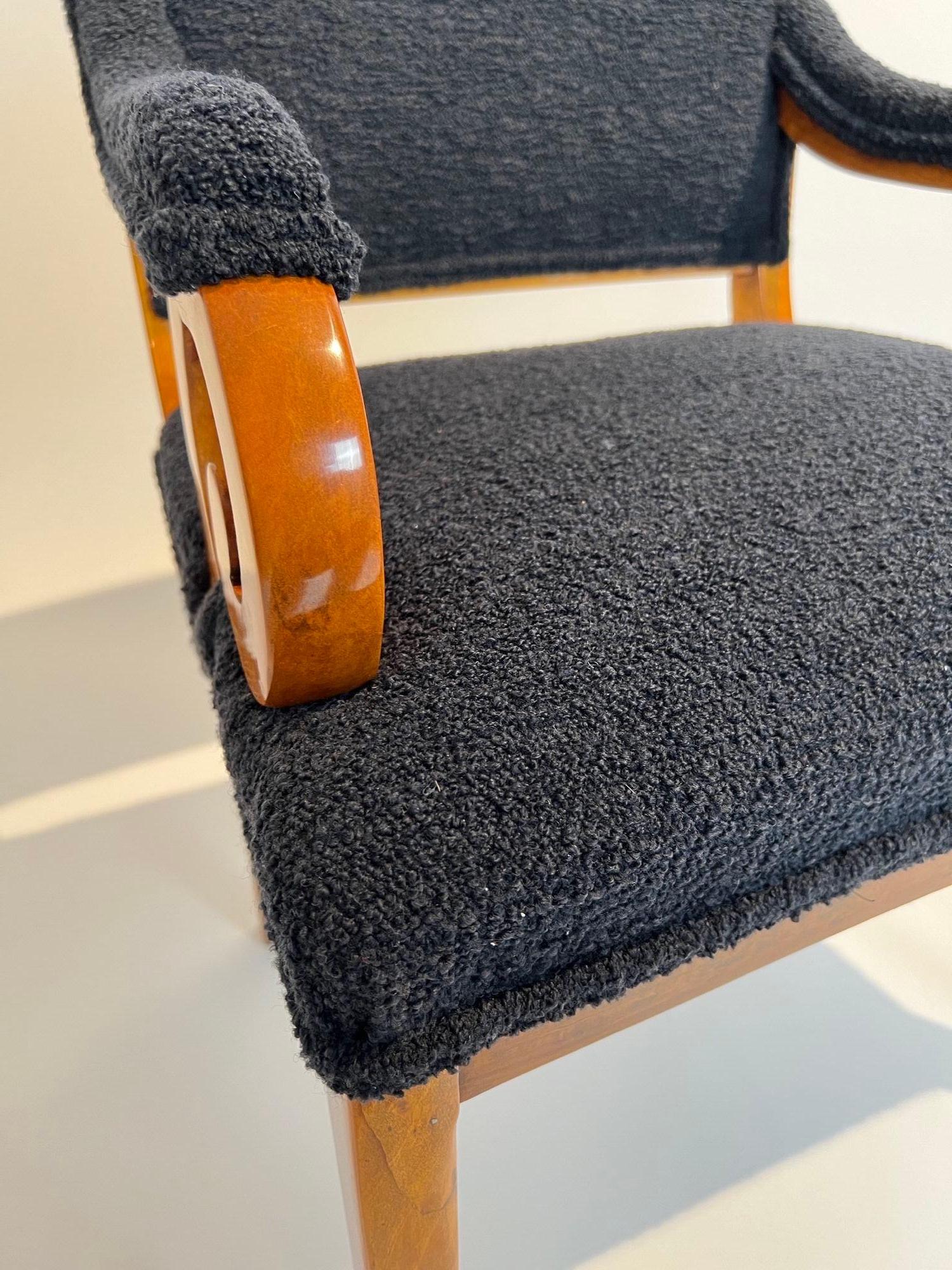 Fauteuil Biedermeier, Beeche massif, Boucle noire, Allemagne du Sud vers 1830 en vente 7