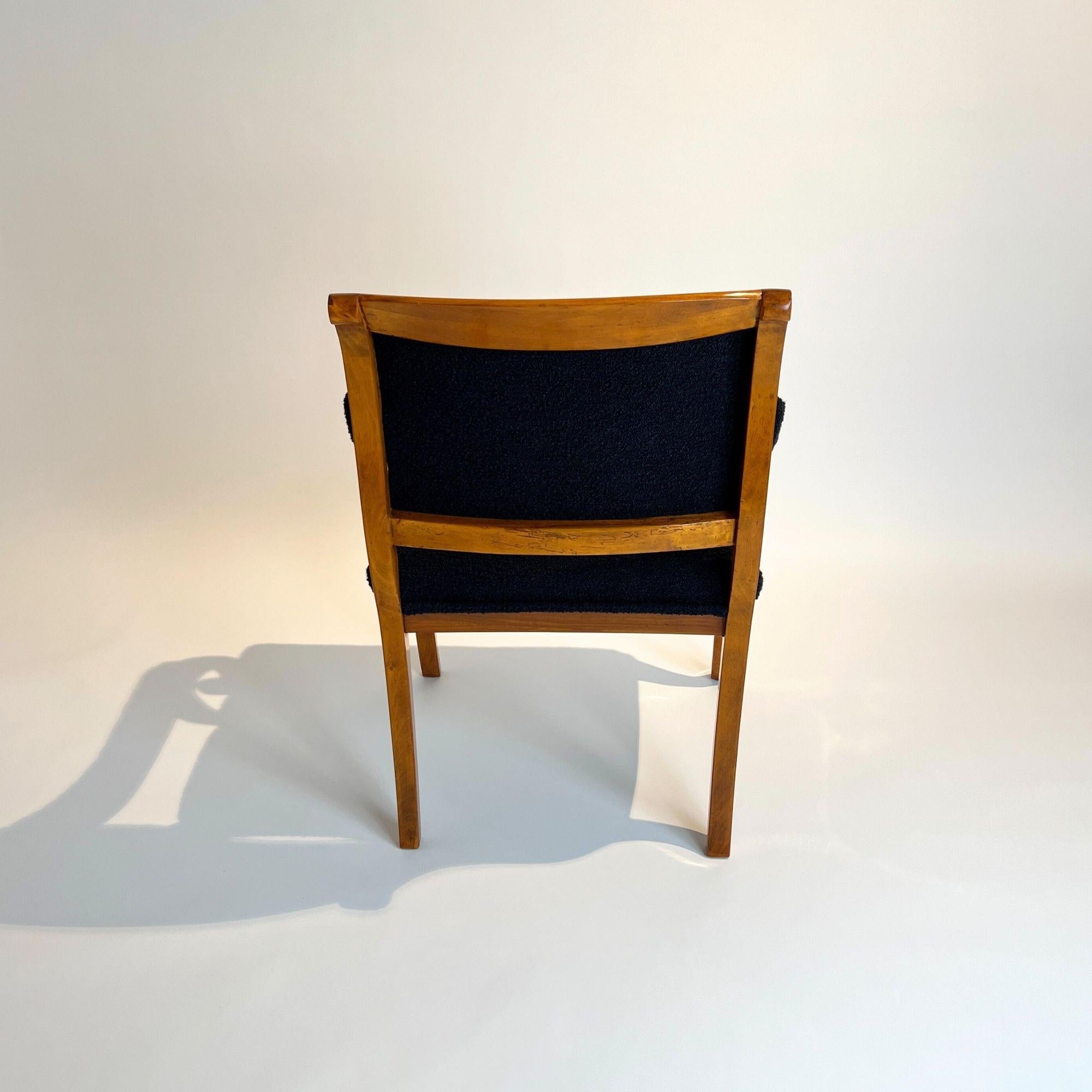 Fauteuil Biedermeier, Beeche massif, Boucle noire, Allemagne du Sud vers 1830 en vente 1