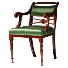 Biedermeier Armchair, Wood and Satin, Openwork Design, 1830s, Germany