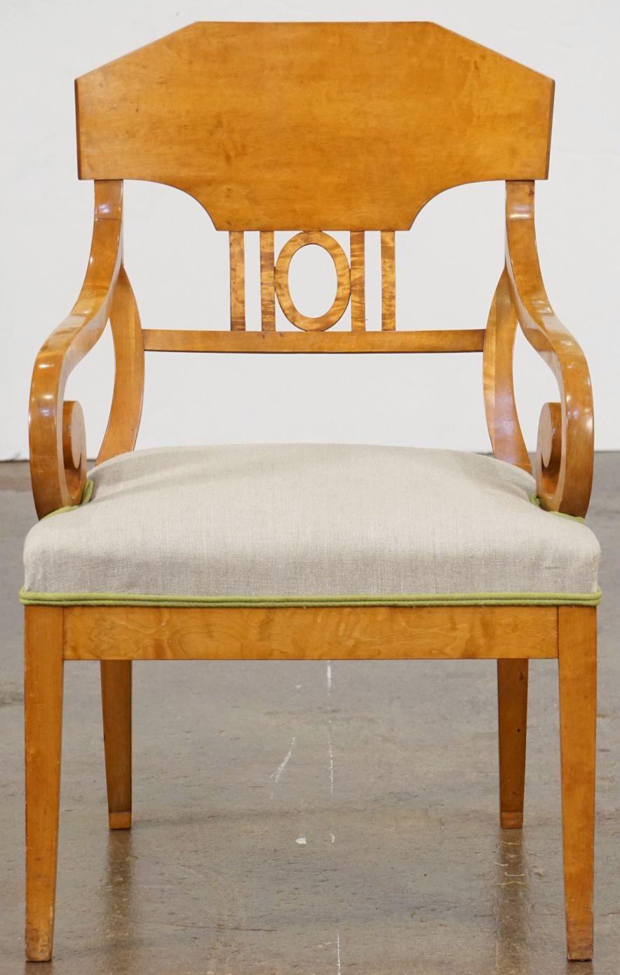 Biedermeier Armchairs of Satinwood with Linen Seats, Priced Individually 2