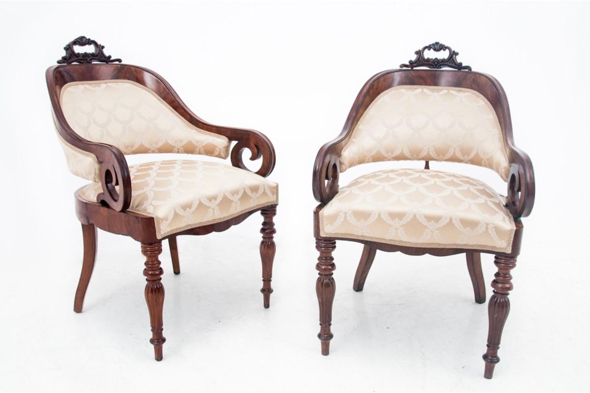 Biedermeier armchairs, Western Europe, circa 1860. After renovation. 5