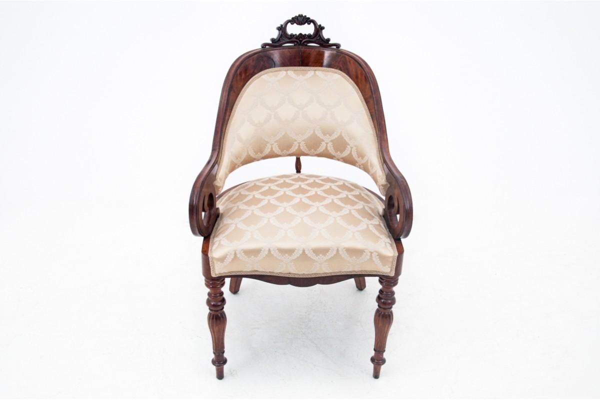 German Biedermeier armchairs, Western Europe, circa 1860. After renovation.