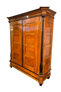 Biedermeier Armoire, Restored, Cherry Solid Wood, Southwest Germany circa 1820