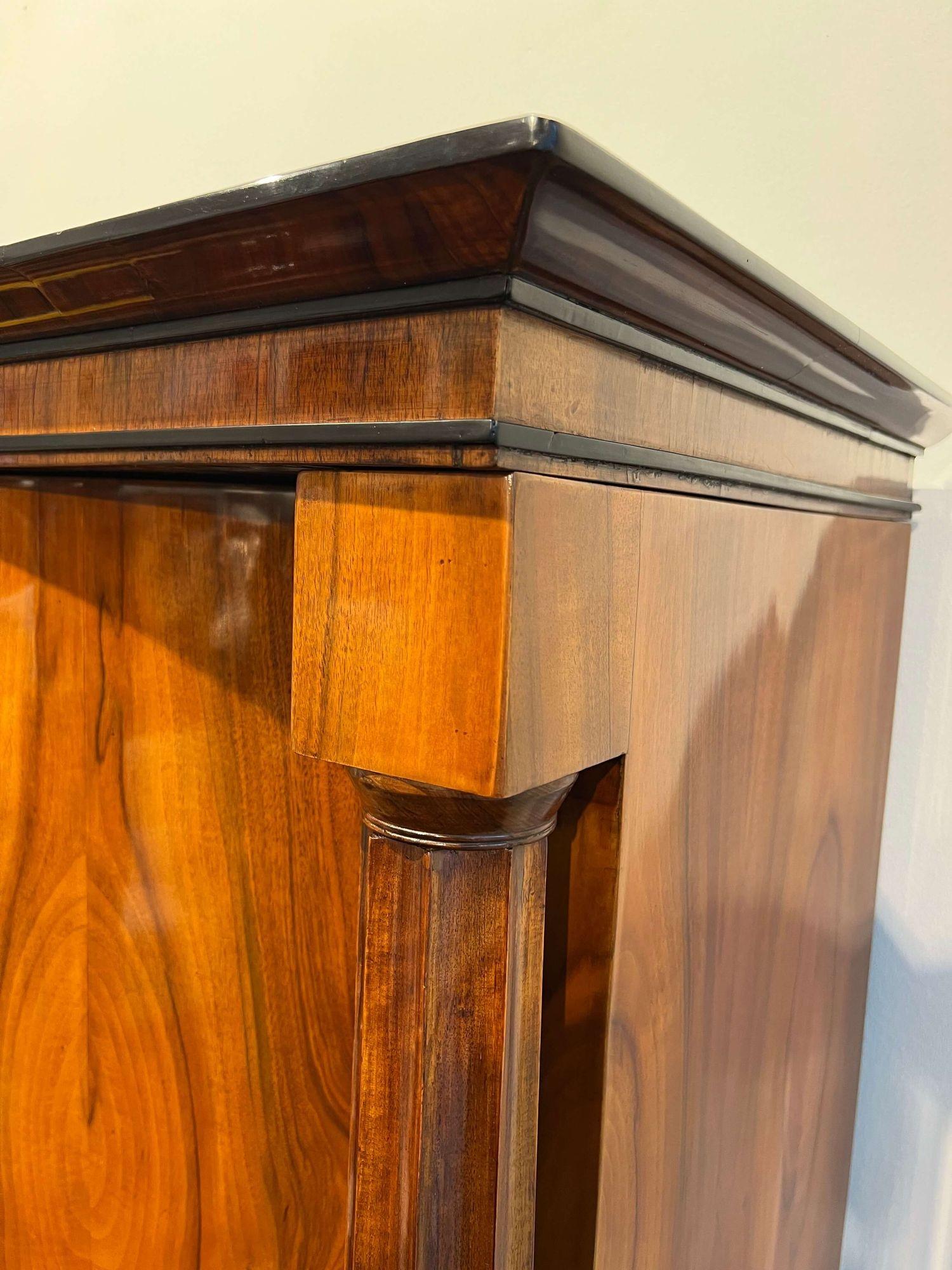 Armoire Biedermeier, impiallacciato in noce, colonne piene, Vienna, Austria circa 1825 in vendita 1