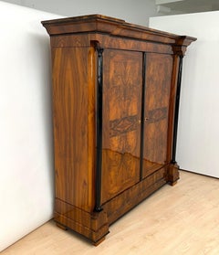 Biedermeier Armoire, Walnut Veneer, South Germany circa 1820
