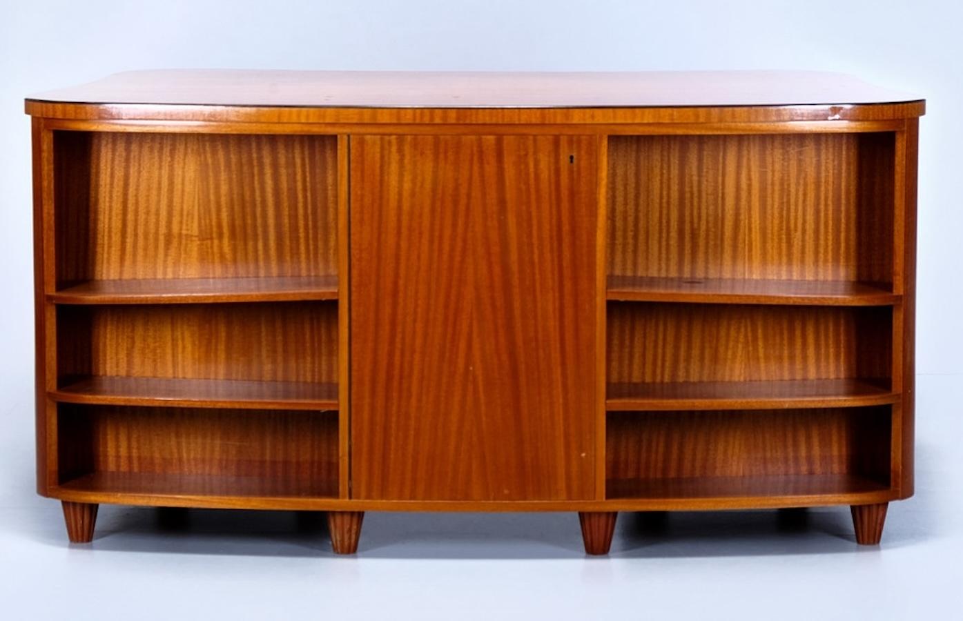 Svedese Scrivania Biedermeier in stile Art Deco Curvo Johan Vilhelm Karlsson 1947 in vendita