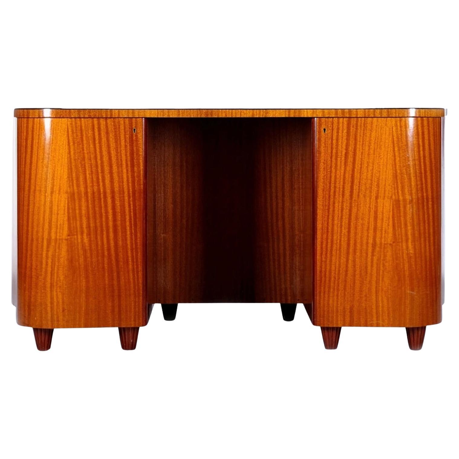 Biedermeier Art Deco Style Partners Desk Curved Johan Vilhelm Karlsson 1947 For Sale
