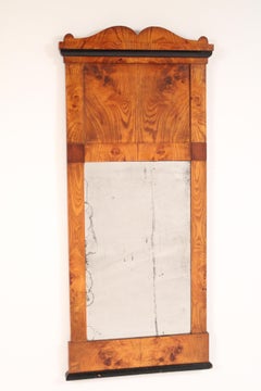 Biedermeier Ash and Ebonized Mirror