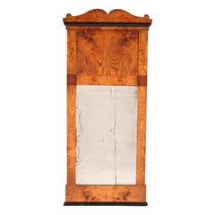 Biedermeier Ash and Ebonized Mirror