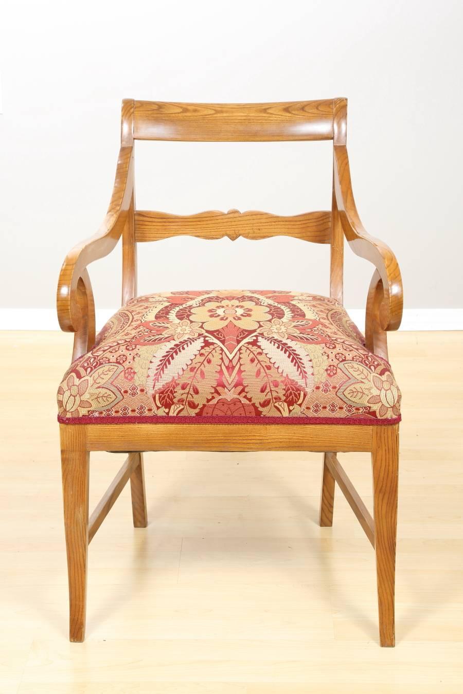 19th Century Biedermeier Ashtree Side Chair, circa 1840 For Sale