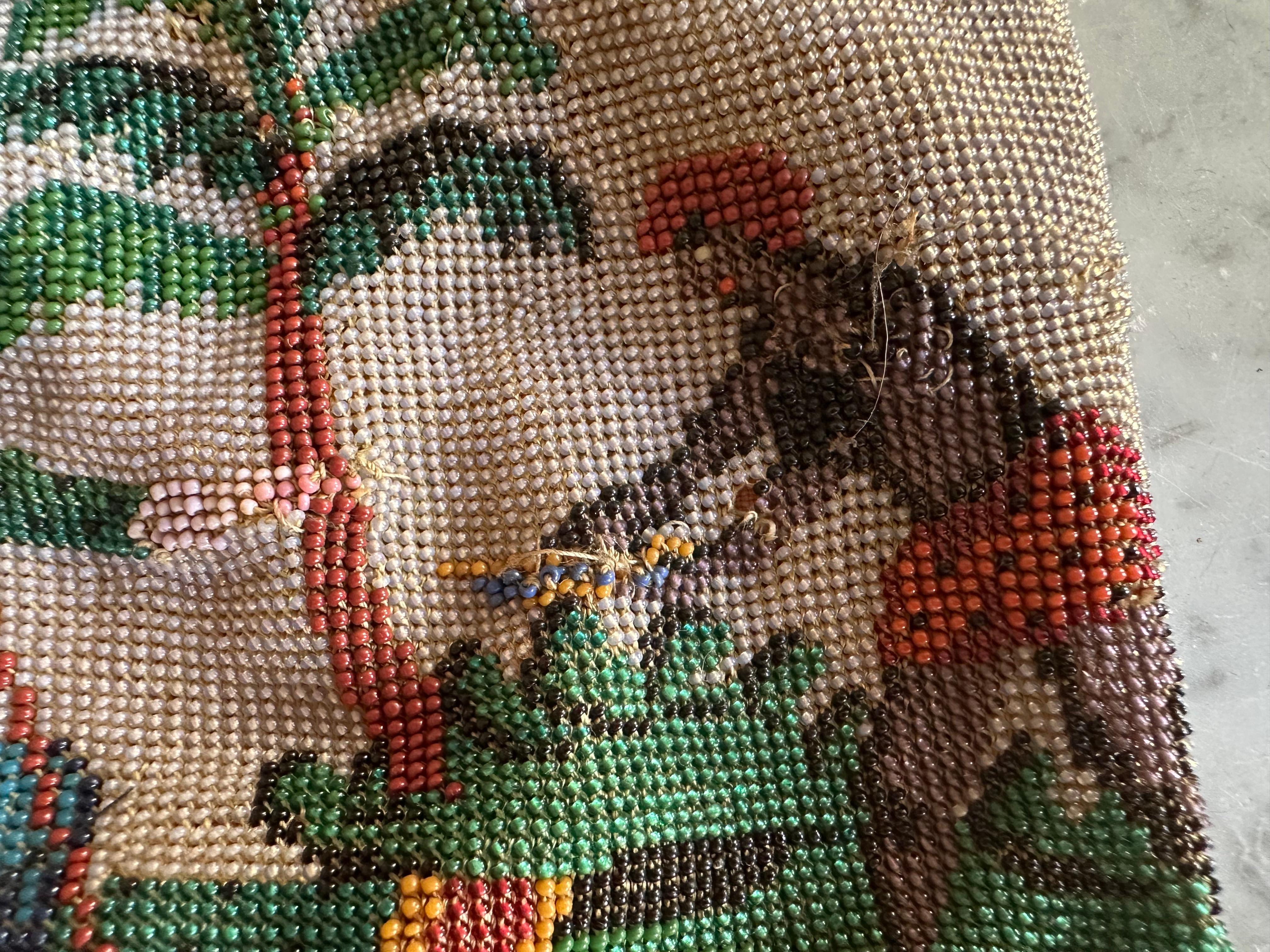 Début du XIXe siècle Sac en perles Biedermeier avec scène orientale - Handcraft du 19e siècle en vente