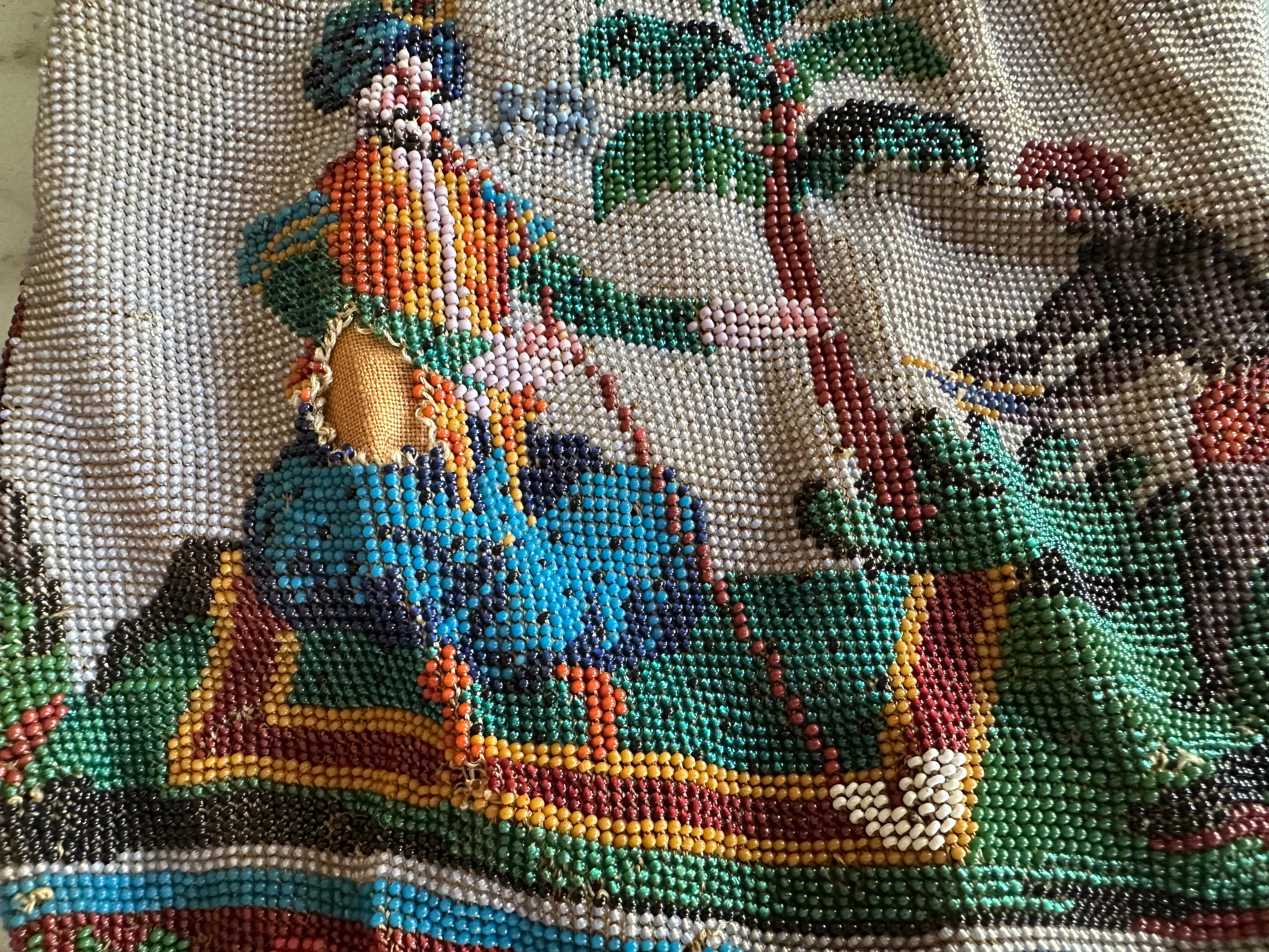 Sac en perles Biedermeier avec scène orientale - Handcraft du 19e siècle en vente 2