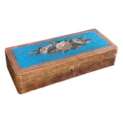 Antique Biedermeier Beadwork, Pens Casket, Case, Box