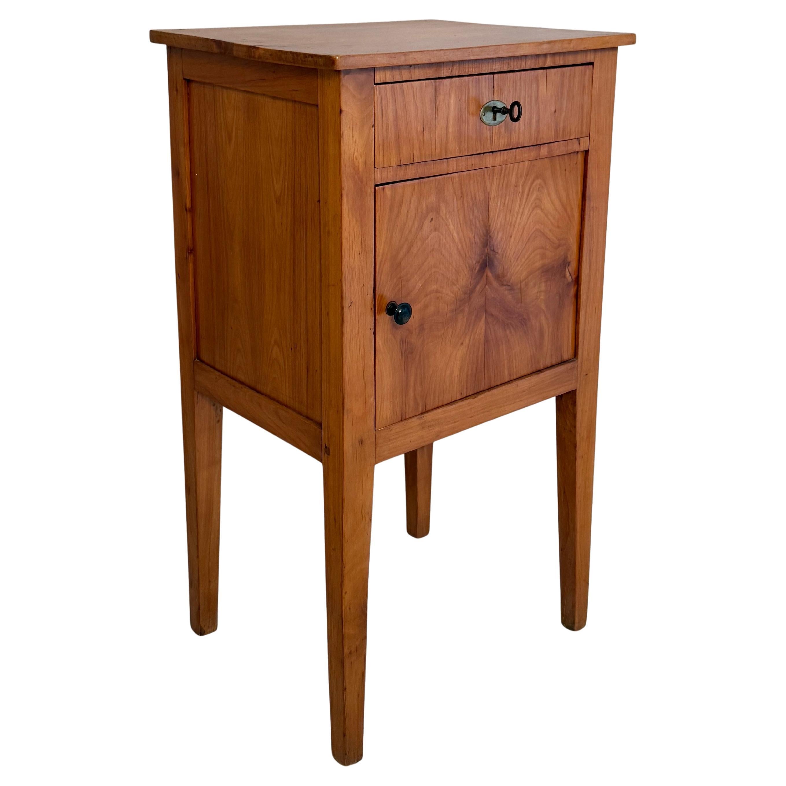 19th Century Biedermeier Bedside Table in Cherry Wood, Germany, Circa 1820