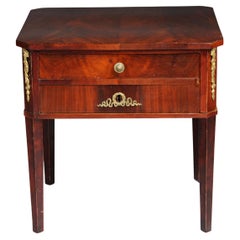 Antique Biedermeier bedside table, circa 1830, mahogany