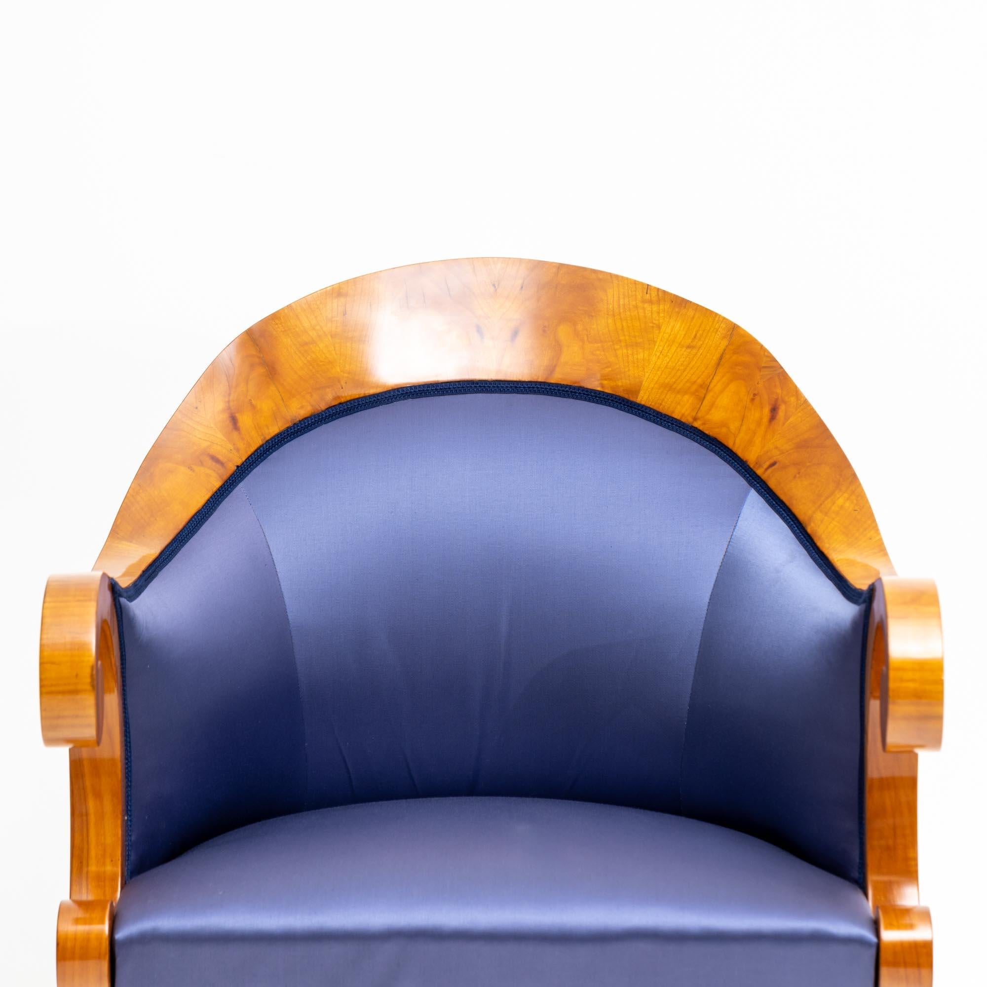 Veneer Biedermeier Bergère Chair, Austria circa 1820 For Sale