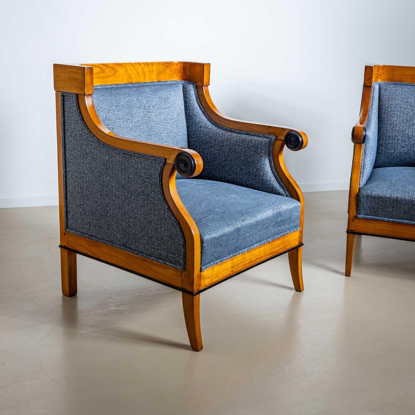 Biedermeier Bergère Stühle, Österreich, um 1820 im Angebot 1