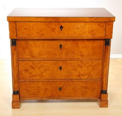 Biedermeier Birch Chest of Drawers or Commode, circa 1840