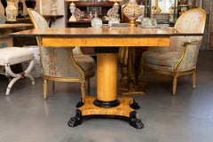 Tavolino da divano in betulla in stile Biedermeier con piano ribaltabile