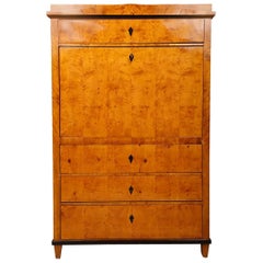Biedermeier Birch Secretaire, circa 1820
