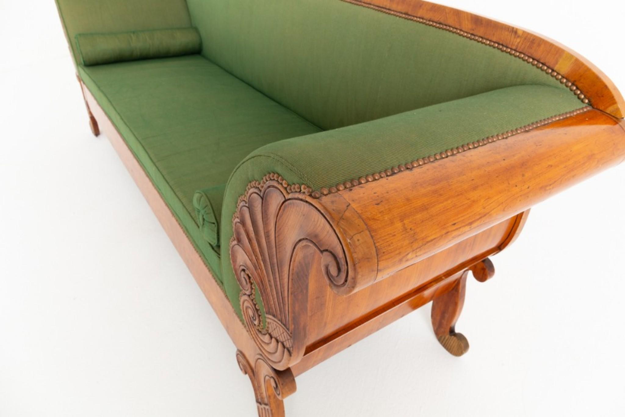 Wood Biedermeier Birch Sofa Settee Scandinavian 1860