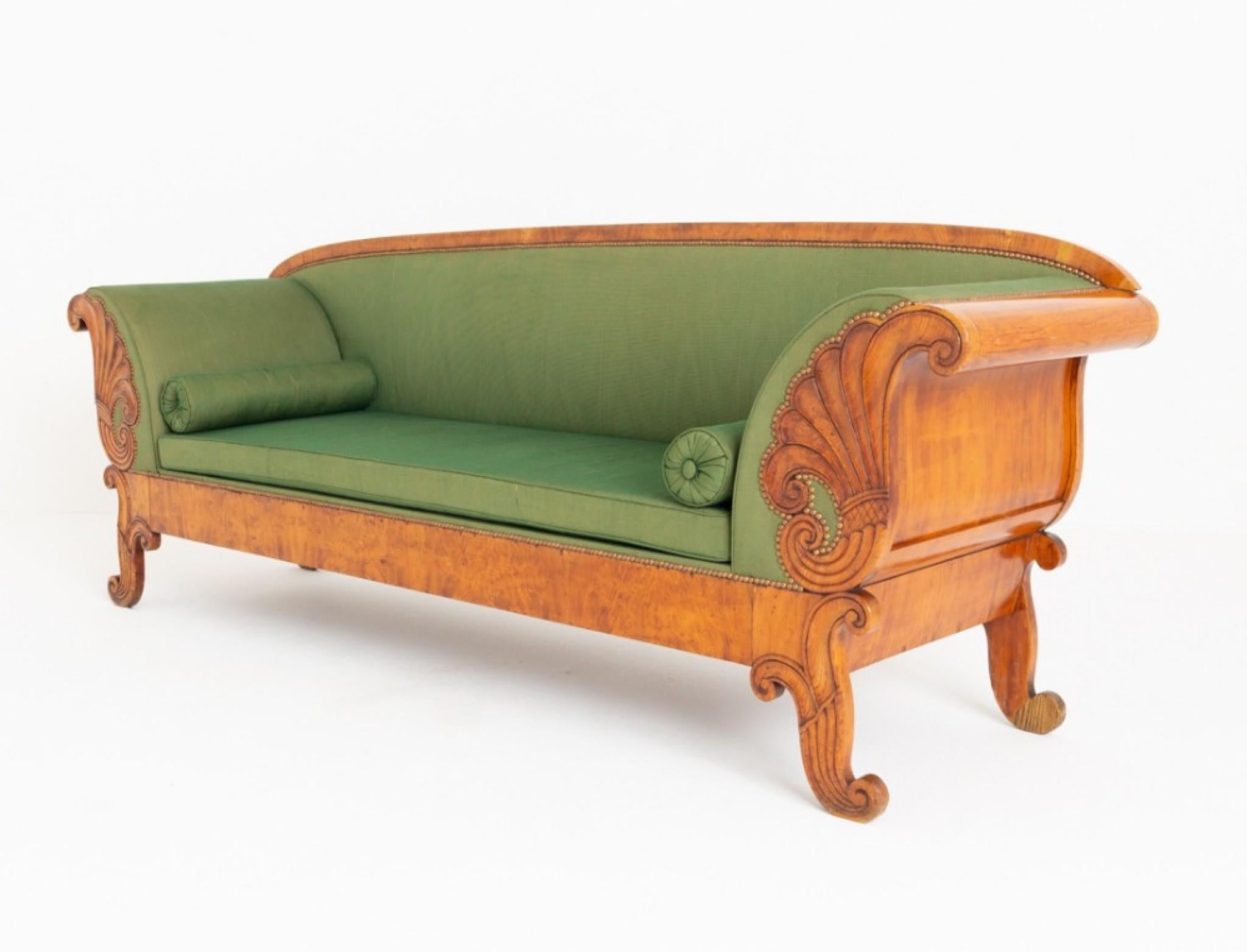 Biedermeier Birch Sofa Settee Scandinavian 1860 3