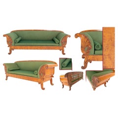 Biedermeier Birch Sofa Settee Scandinavian 1860