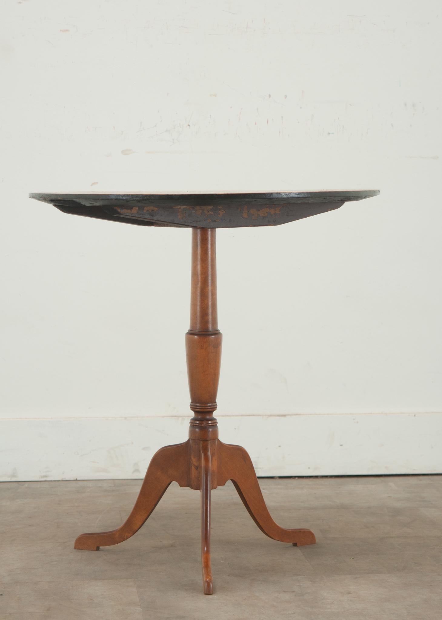 Hand-Carved Biedermeier Birch Tilt-Top Table For Sale