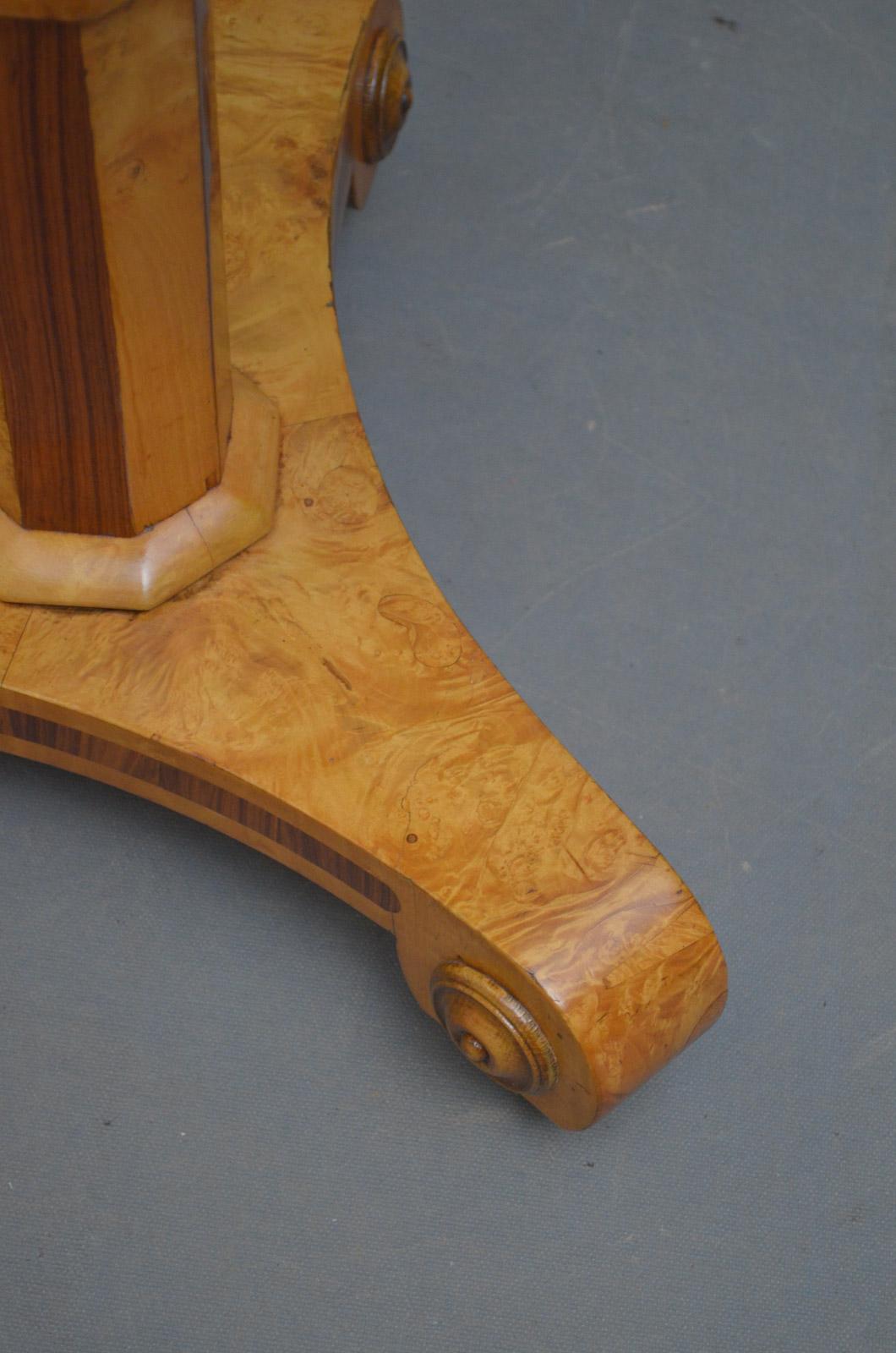 Biedermeier Bird’s-Eye Maple Occasional Table 1