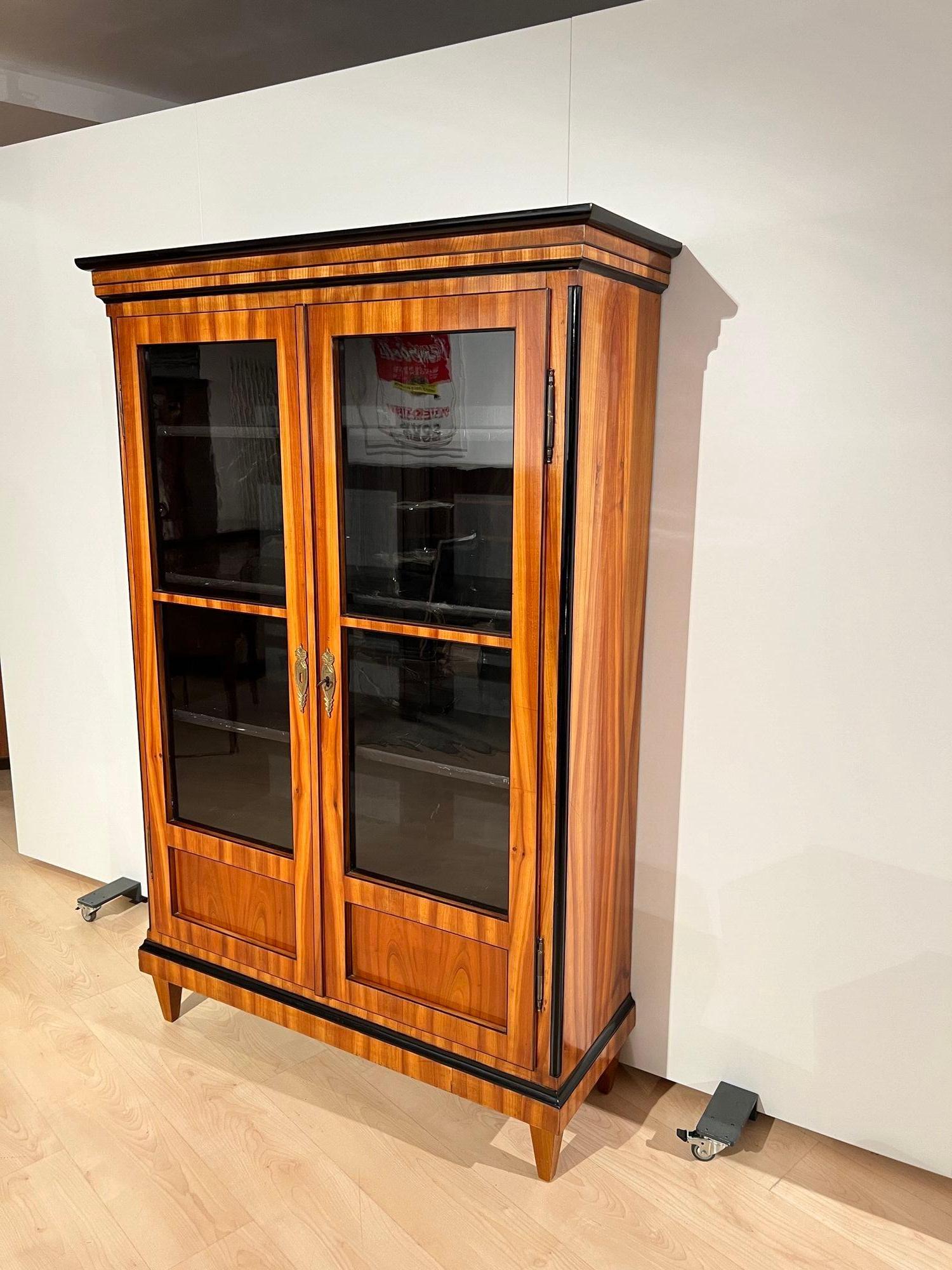 Biedermeier Bookcase, Cherry Veneer, South Germany circa 1820 In Good Condition For Sale In Regensburg, DE