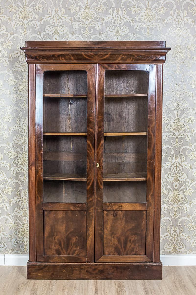 Veneer Antique, dark brown Biedermeier Bookcase, Circa 1850