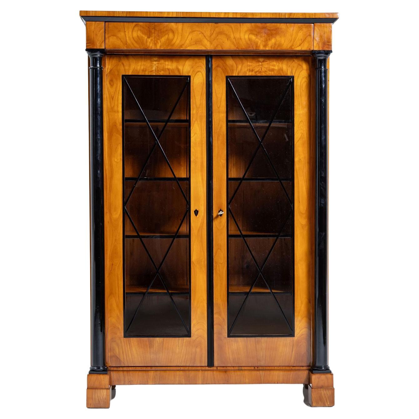 Biedermeier Bookcase in Cherrywood, 19th Century