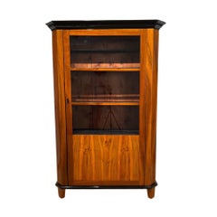 Vintage Biedermeier Bookcase, Walnut, Glass, Austria circa 1825