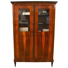Biedermeier Bookcase, Walnut Veneer, South Germany, circa 1825