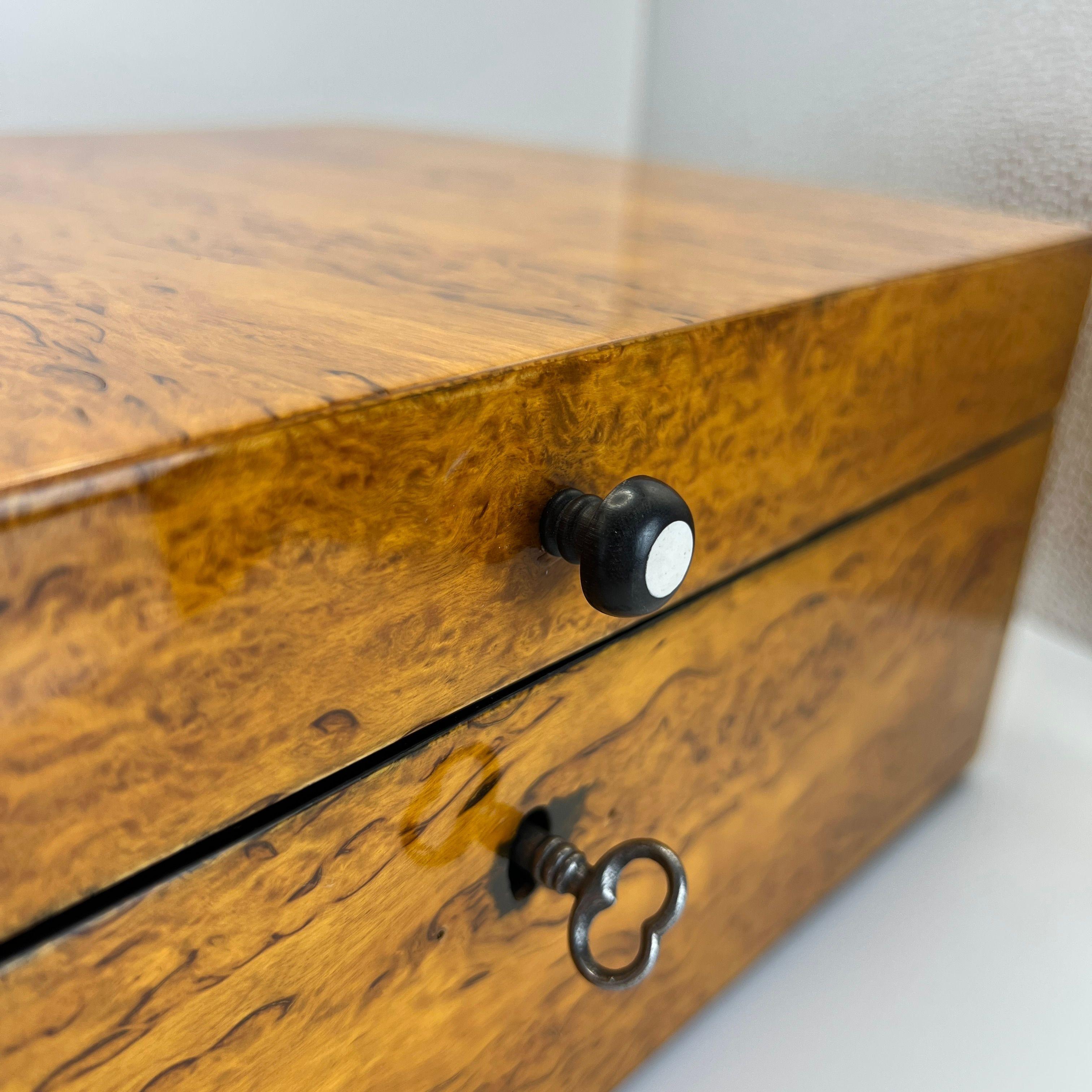 Boîte Biedermeier, bouleau, laiton, Allemagne, vers 1840 en vente 6