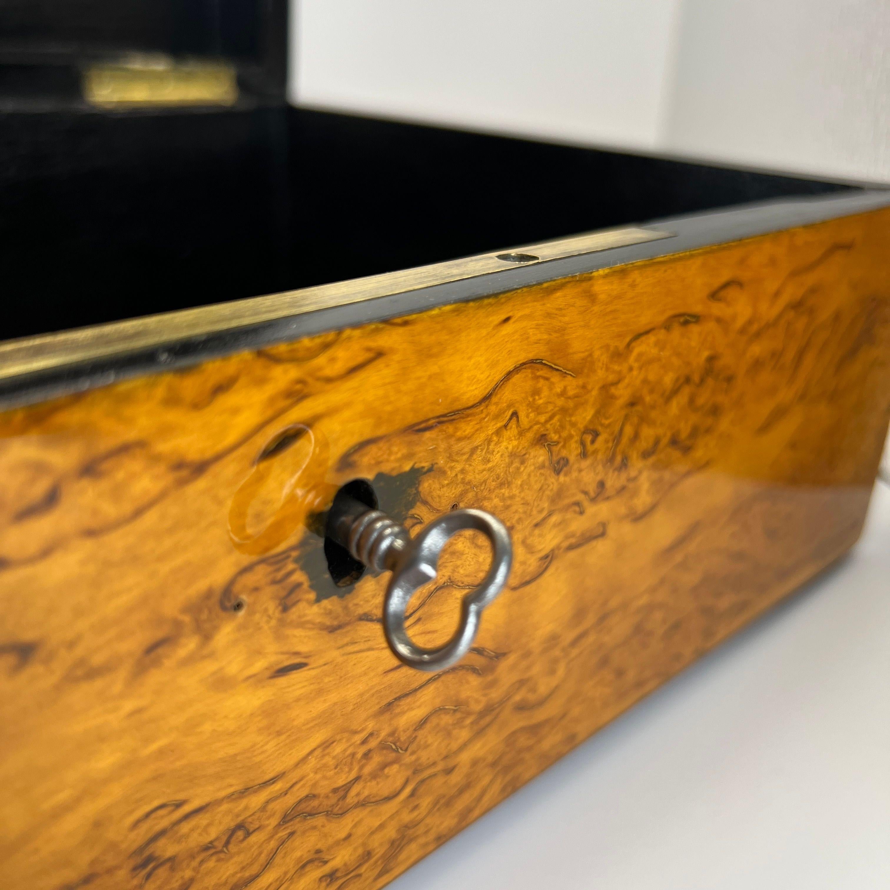 Boîte Biedermeier, bouleau, laiton, Allemagne, vers 1840 en vente 7