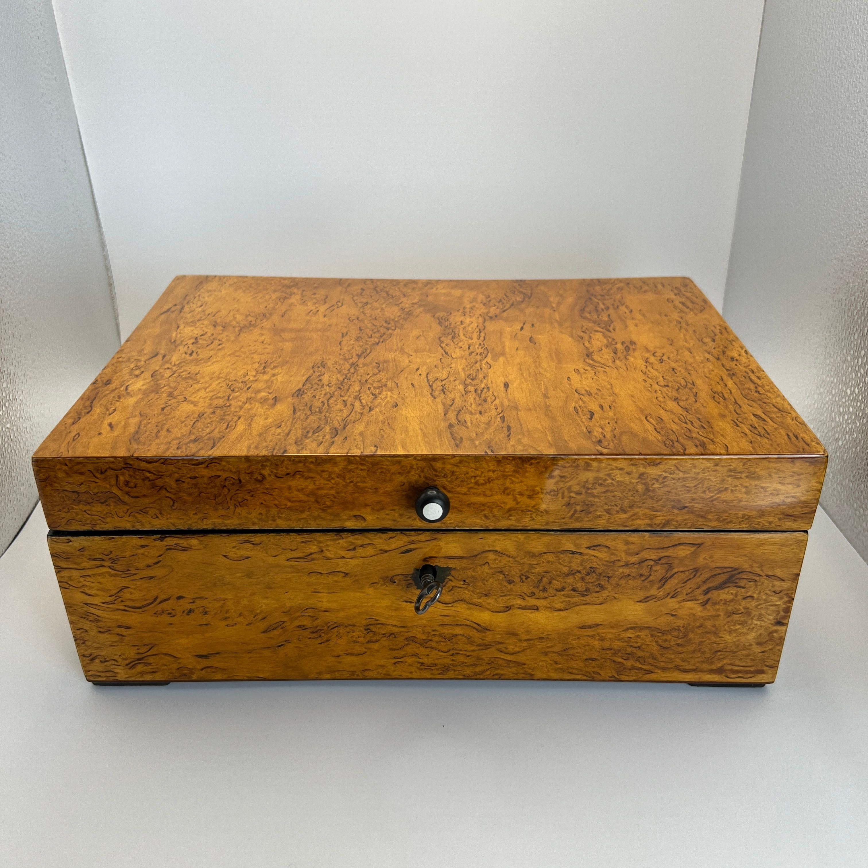 Boîte Biedermeier, bouleau, laiton, Allemagne, vers 1840 en vente 2