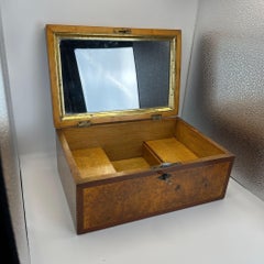 Scatola Biedermeier, mogano, legno di rovere, quercia, intarsi, Germania meridionale, circa 1840