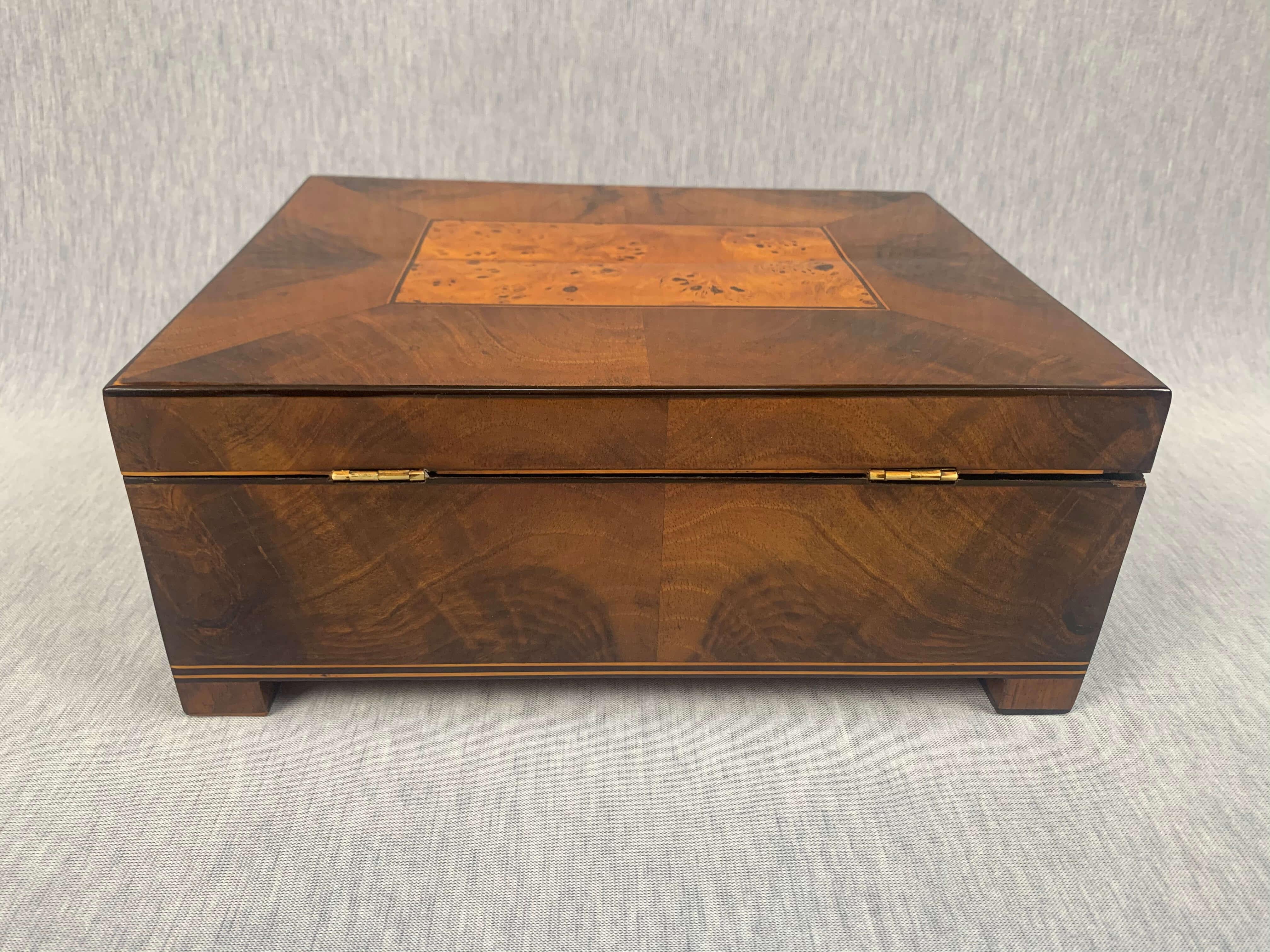 Biedermeier Box with Interior, Walnut, Birch, Cherry, Maple, Vienna, circa 1820 2